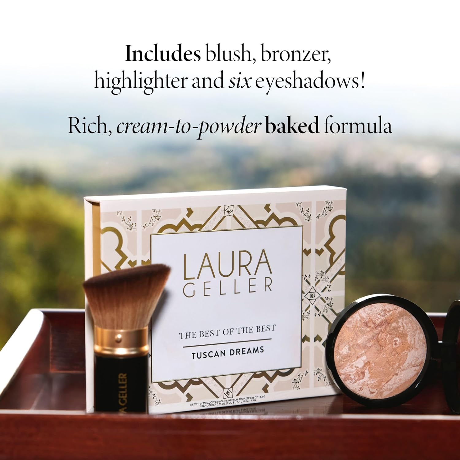 Detalle de Laura Geller New York Baked Starter Kit: Baked Balance-n-Brighten, Tuscan Dreams Palette & Retractable Kabuki Brush