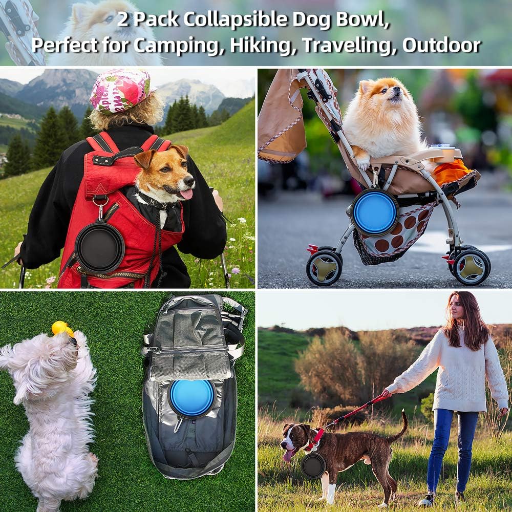 Thumbnail 4 de Kytely kbowl07 Collapsible Dog Travel Bowls, 2-Pack, 34 oz with Clips