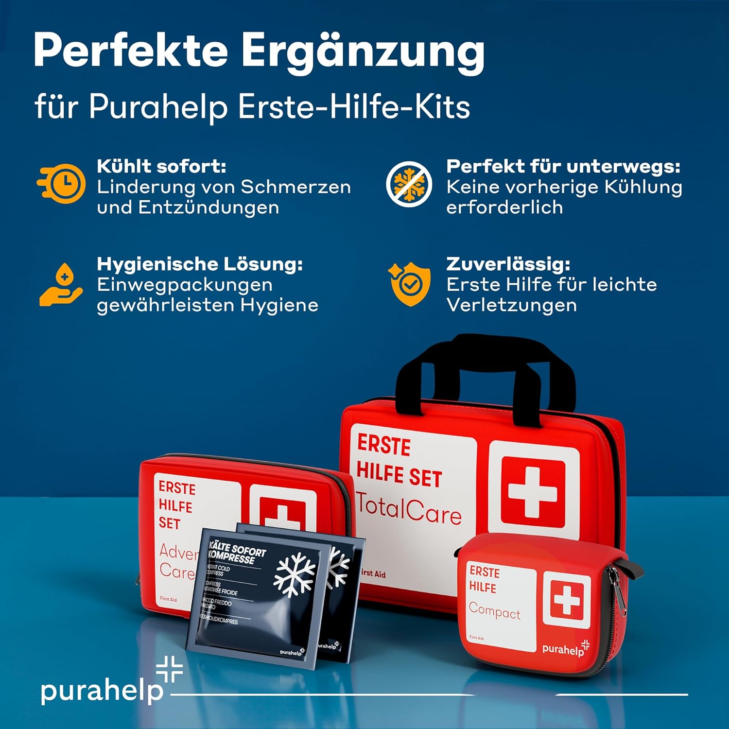 Thumbnail 5 de PURAHELP Einweg Sofort Kühlpads 12×15 cm (10 Stück) – Sofort kühle Linderung bei Verletzungen