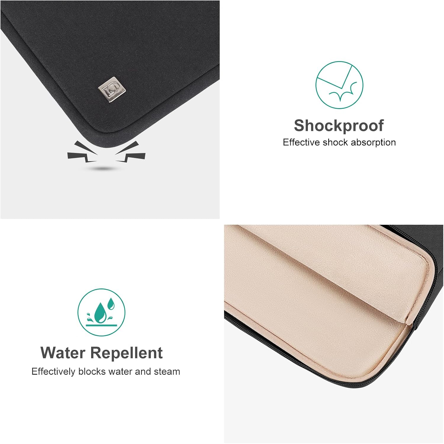Detalle de DOMISO 13.3 inch Laptop Sleeve Case – Water-Resistant, Slim Protective Carrying Bag