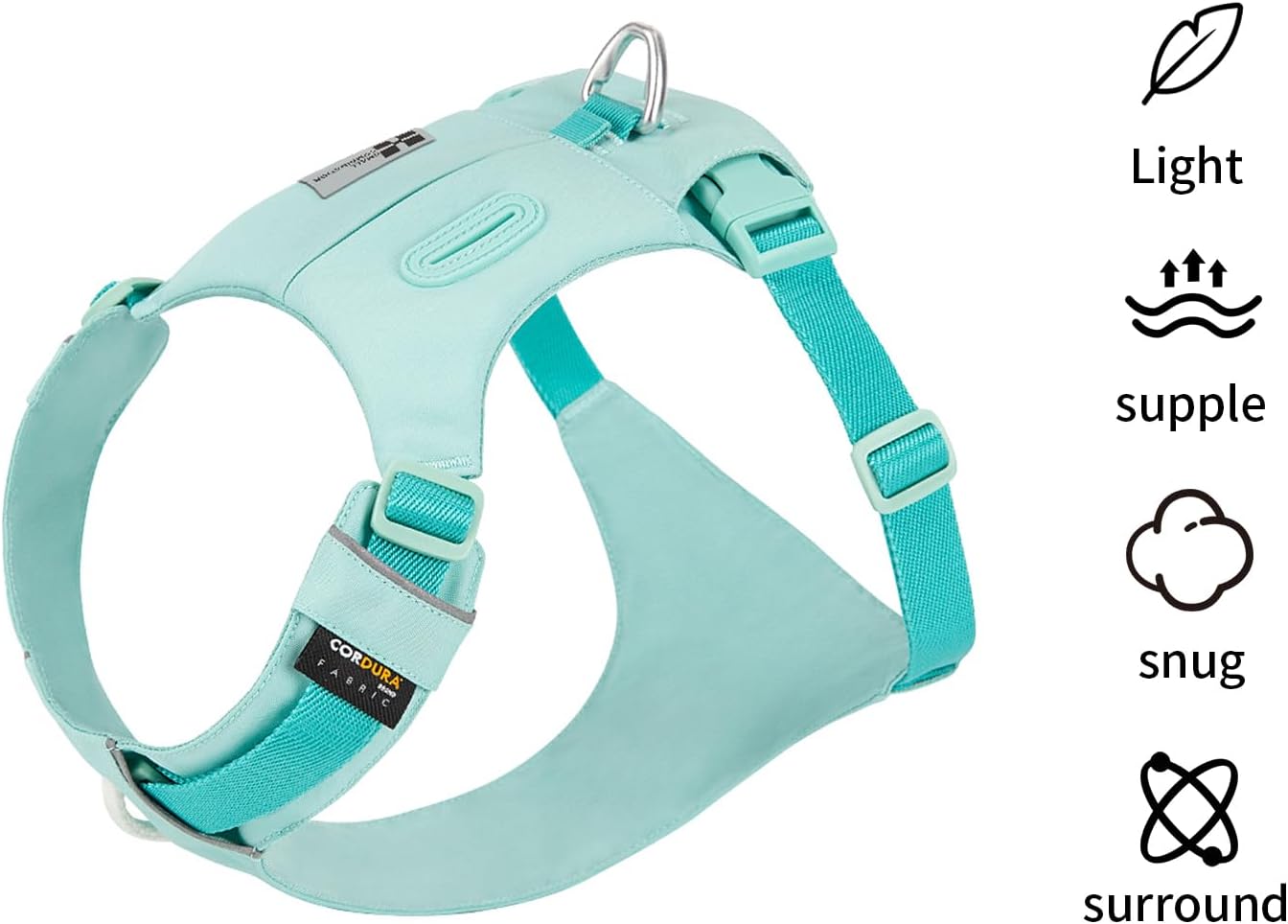 Detalle 2 de Small Combination Dog Harness with Pocket – Adjustable Turquoise (XXS) by SMALL COMBINATION