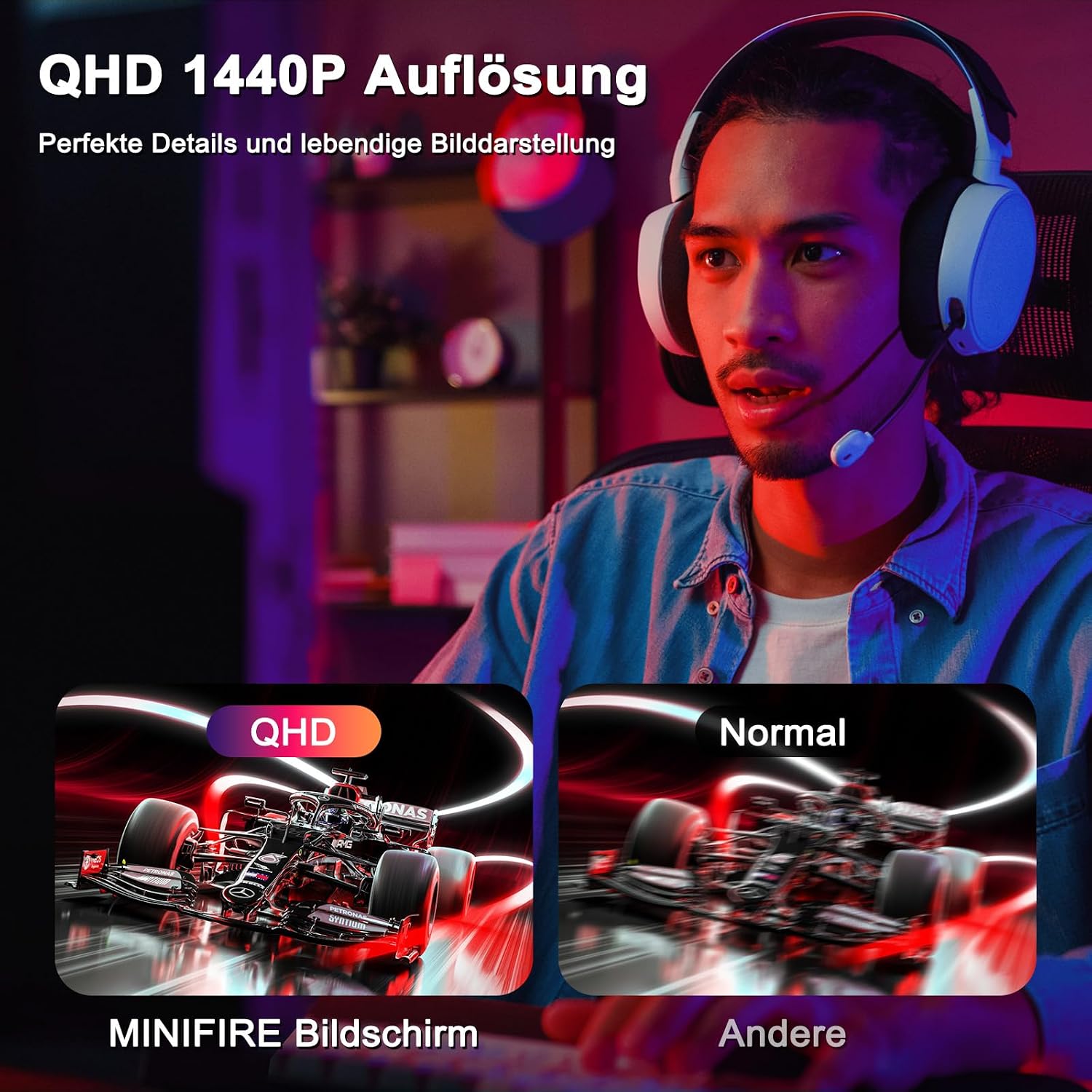 Detalle de Minifire MFG27F4Q-200 Gaming-Monitor 27" WQHD, 200 Hz