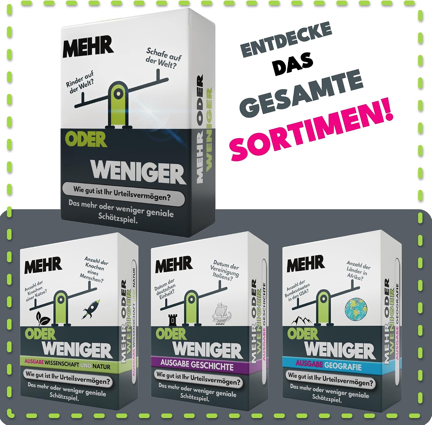 Detalle 2 de More or Less „Mehr oder Weniger“-Kartenspiel (Ausgabe Geografie) von More or Less