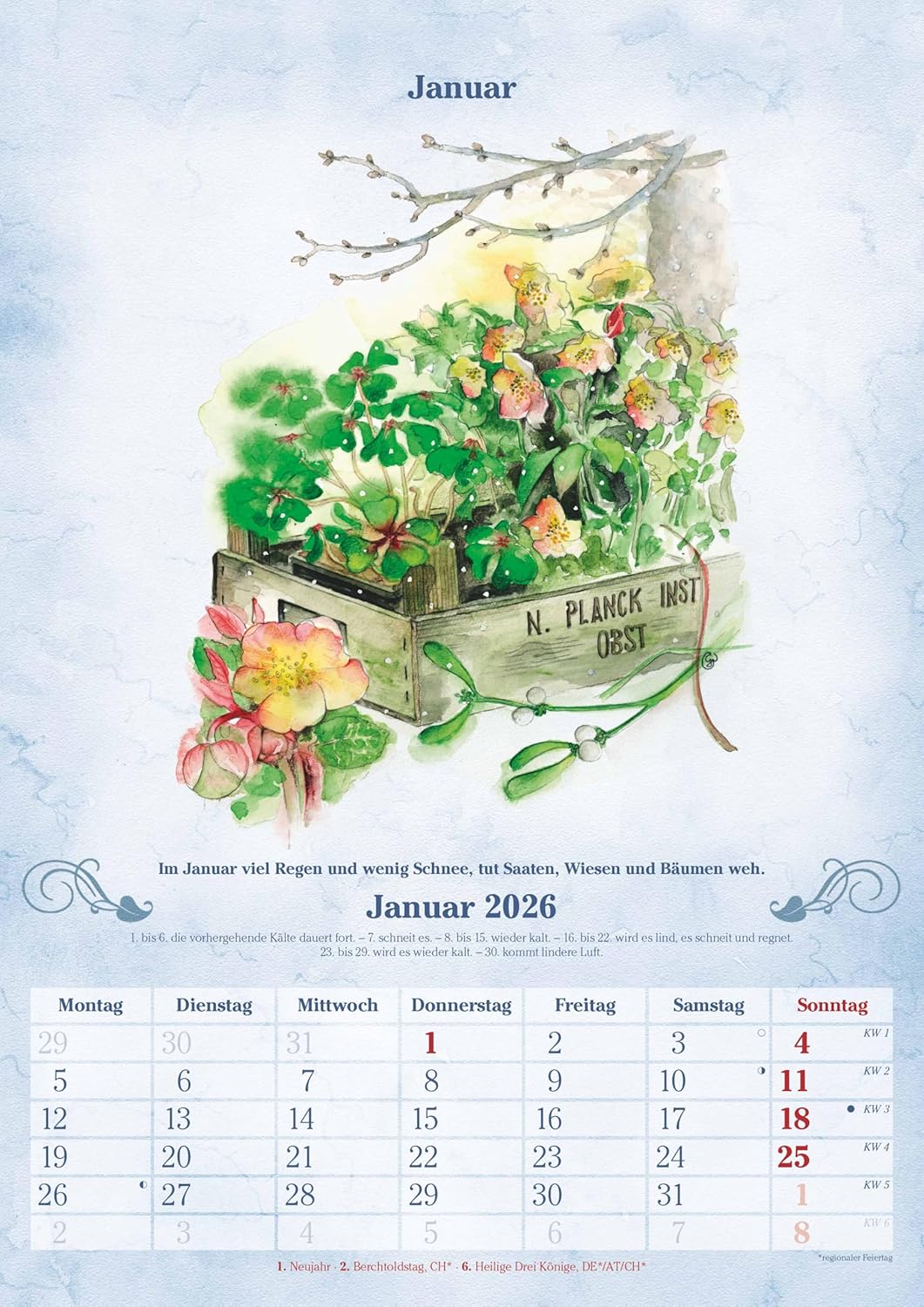 Thumbnail 2 de Alpha Edition 100-jähriger Kalender 2026 – Wetterkalender mit Bauernregeln, 29,7 x 42 cm