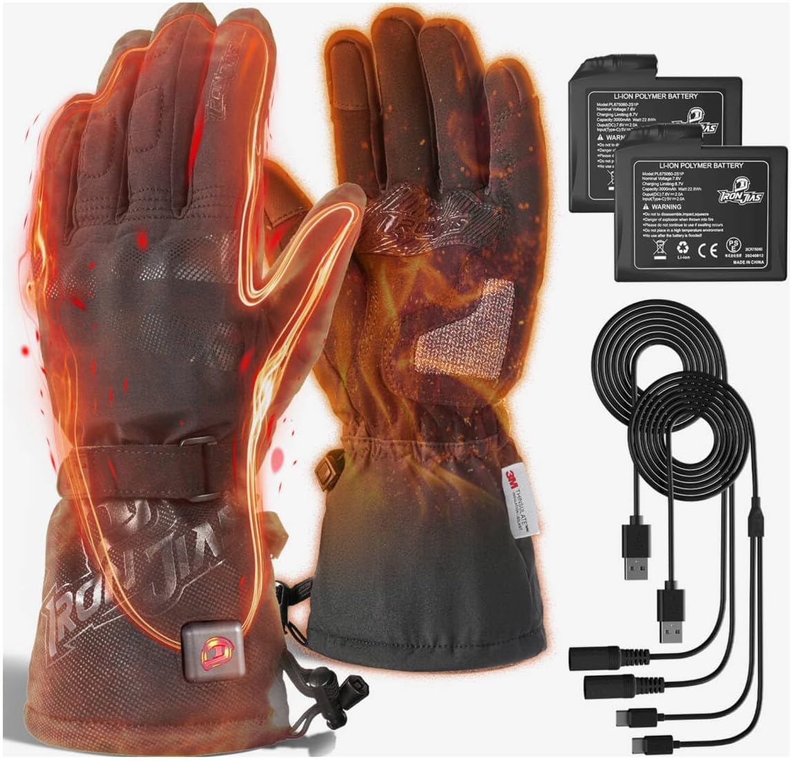IRON JIA'S Guantes calefactables 3000 mAh M