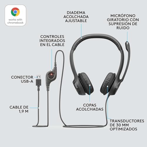 Thumbnail 6 de Logitech H390: Auriculares con cable USB para PC/Portátil