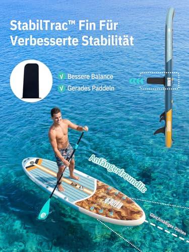Detalle de Niphean Stand Up Paddling Board mit Sitz – 200 kg Tragkraft, inkl. komplettes Zubehörset