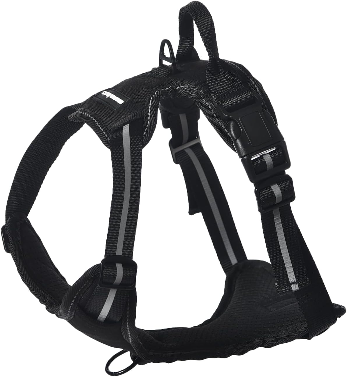 Detalle de Amazon Basics Harnais pour chien sans traction – taille M, noir