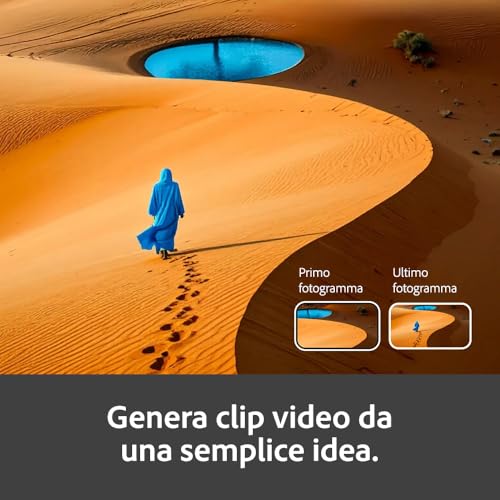 Detalle de Adobe Firefly Standard: Generazione IA per immagini, video e audio — abbonamento 12 mesi con 2000 crediti IA