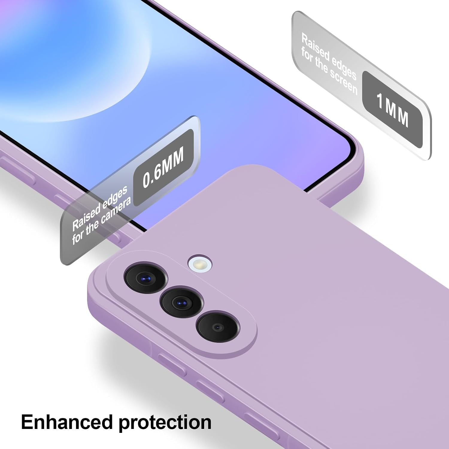 Detalle 2 de Btstring Case for Samsung Galaxy A57 – Soft Silicone Case with Upgraded Camera Protection (Purple)