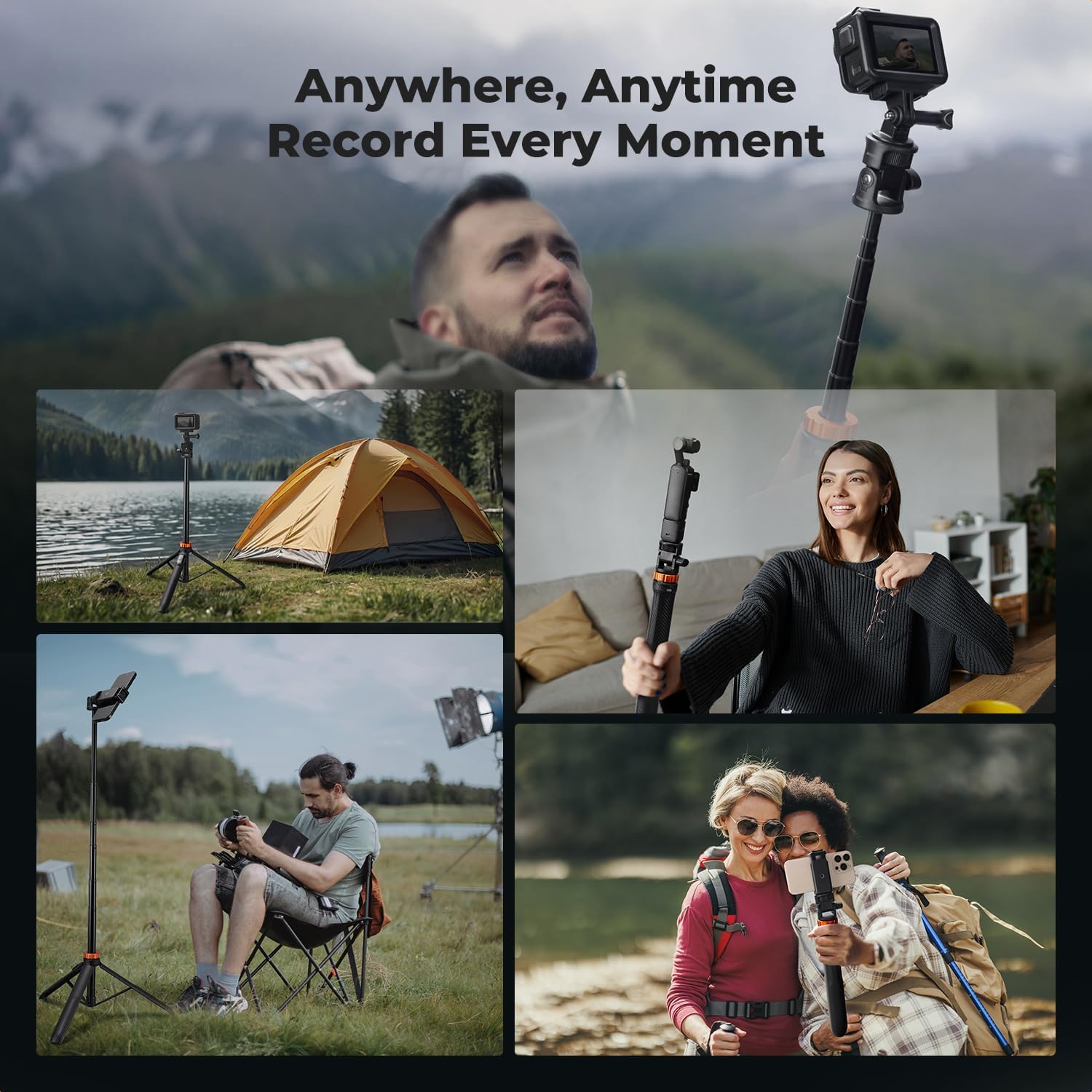 Thumbnail 6 de K&F Concept 69''/175cm iPhone Selfie Stick Tripod with Phone Holder