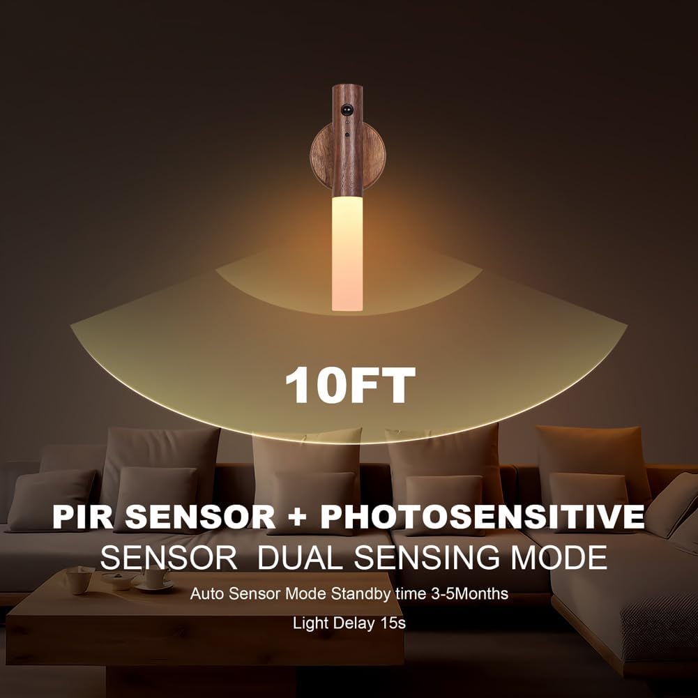 Thumbnail 1 de Landgoo Motion Sensor Night Lights with Magnetic Body - 2 Pack (White Ash)