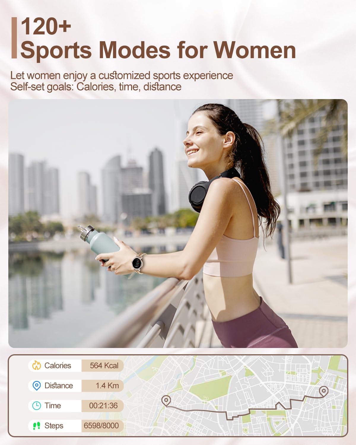 Thumbnail 3 de Women’s Bluetooth smartwatch, 1.3 inch HD