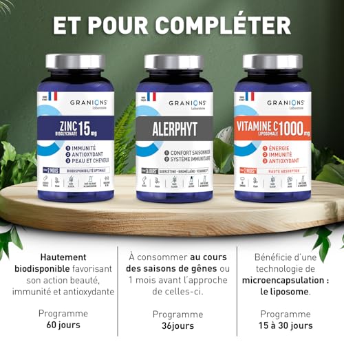 Detalle 2 de Granions Zinc Bisglycinate – Immunité et Antioxydant, 60 gélules