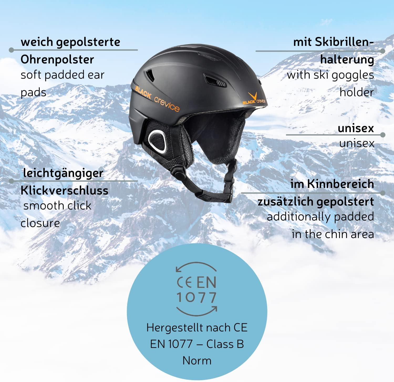 Thumbnail 2 de BLACK CREVICE Kitzbühel Casco da sci X-Large Nero – Protezione affidabile e comfort modulabile