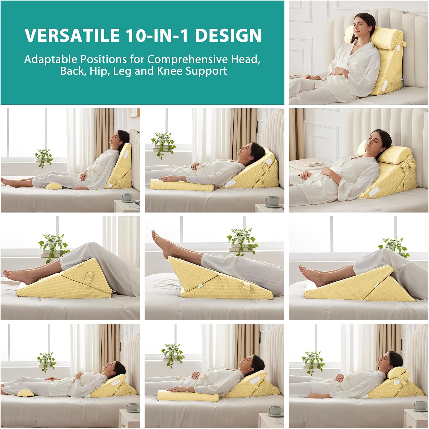 Detalle 2 de Bedluxe Wedge Pillow Set, 9- and 12-Inch