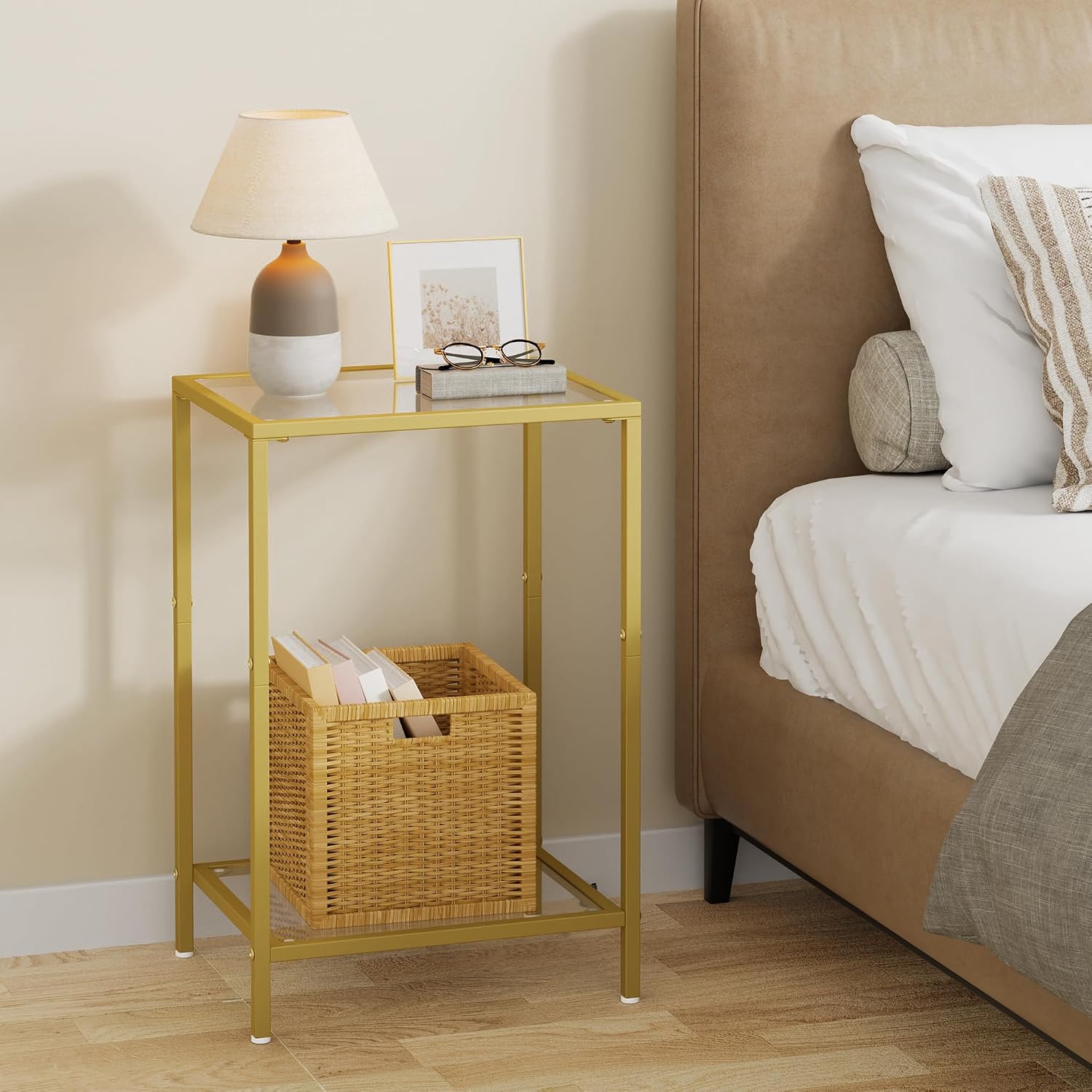 Detalle de HOMSHO Side Table Set, Tempered Glass