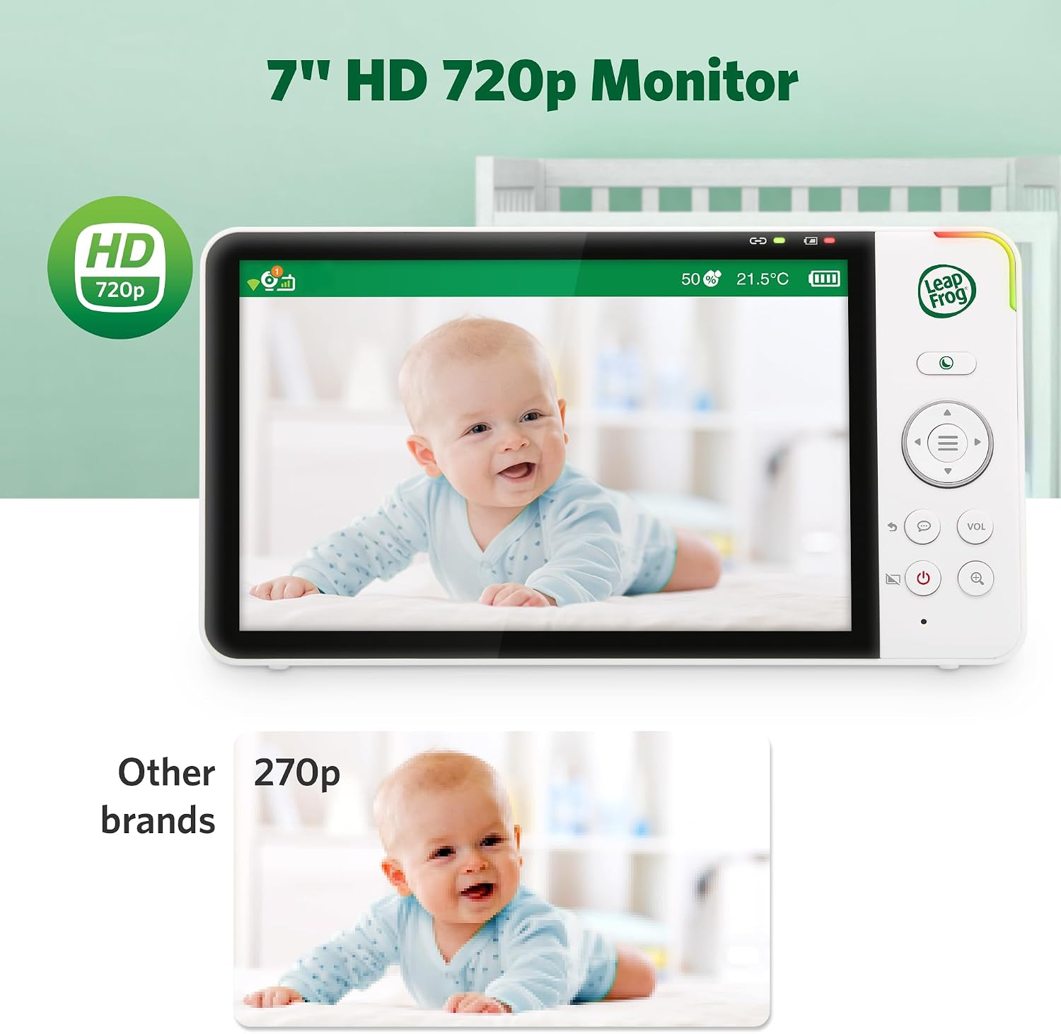 Detalle de LeapFrog 7" Smart Wi-Fi Baby Monitor (LF3927HD) with 1080p HD video, 7-inch LCD and app control