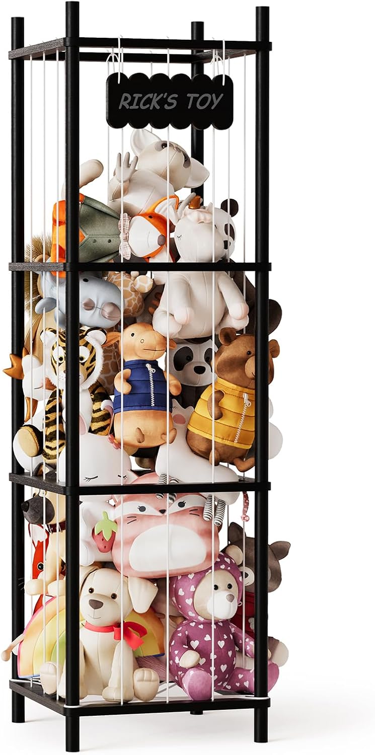 Thumbnail 5 de SpaceAid Soft Toy Storage Wooden Cuddly Toy Zoo Organiser (40 cm wide, natural)