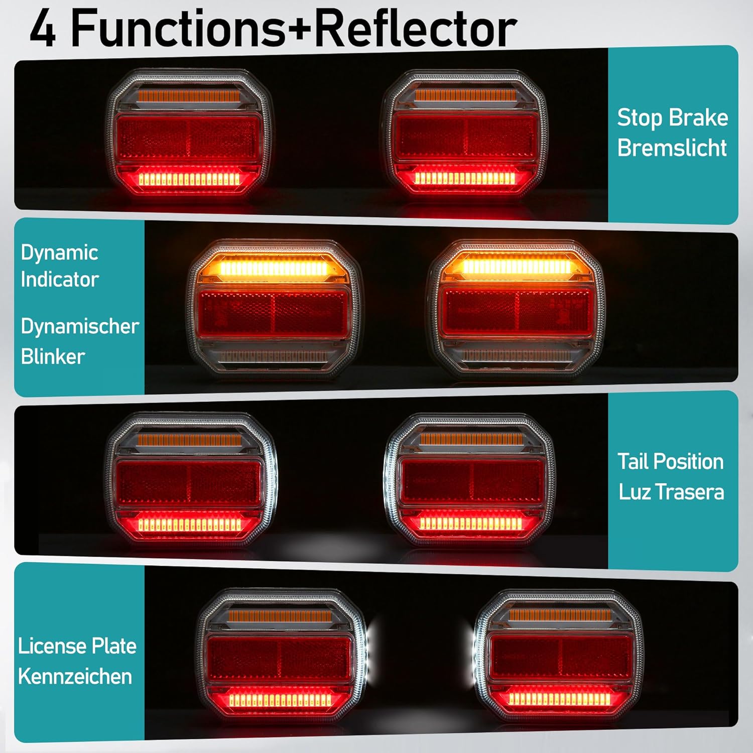 Thumbnail 2 de DARKGUARD Magnetic LED Trailer Lights Kit with 7 Pin Plug, IP65 (12V/24V) – 7.5m Cable