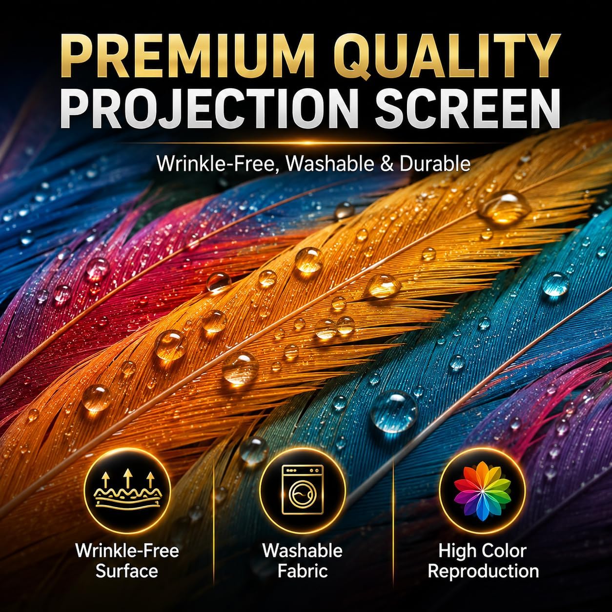 Detalle 2 de TOWOND 120-inch Outdoor Projector Screen with Stand (16:9 HD, Anti-Crease, Foldable)