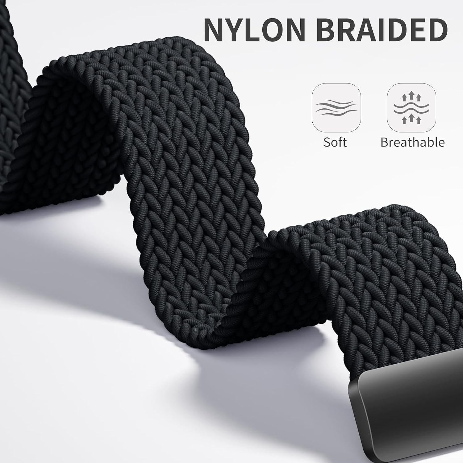 Detalle de chinbersky Geflochtenes Nylon-Armband für Xiaomi Band 8 Pro/9 Pro und Redmi Watch – Magnetverschluss, elastisch, atmungsaktiv