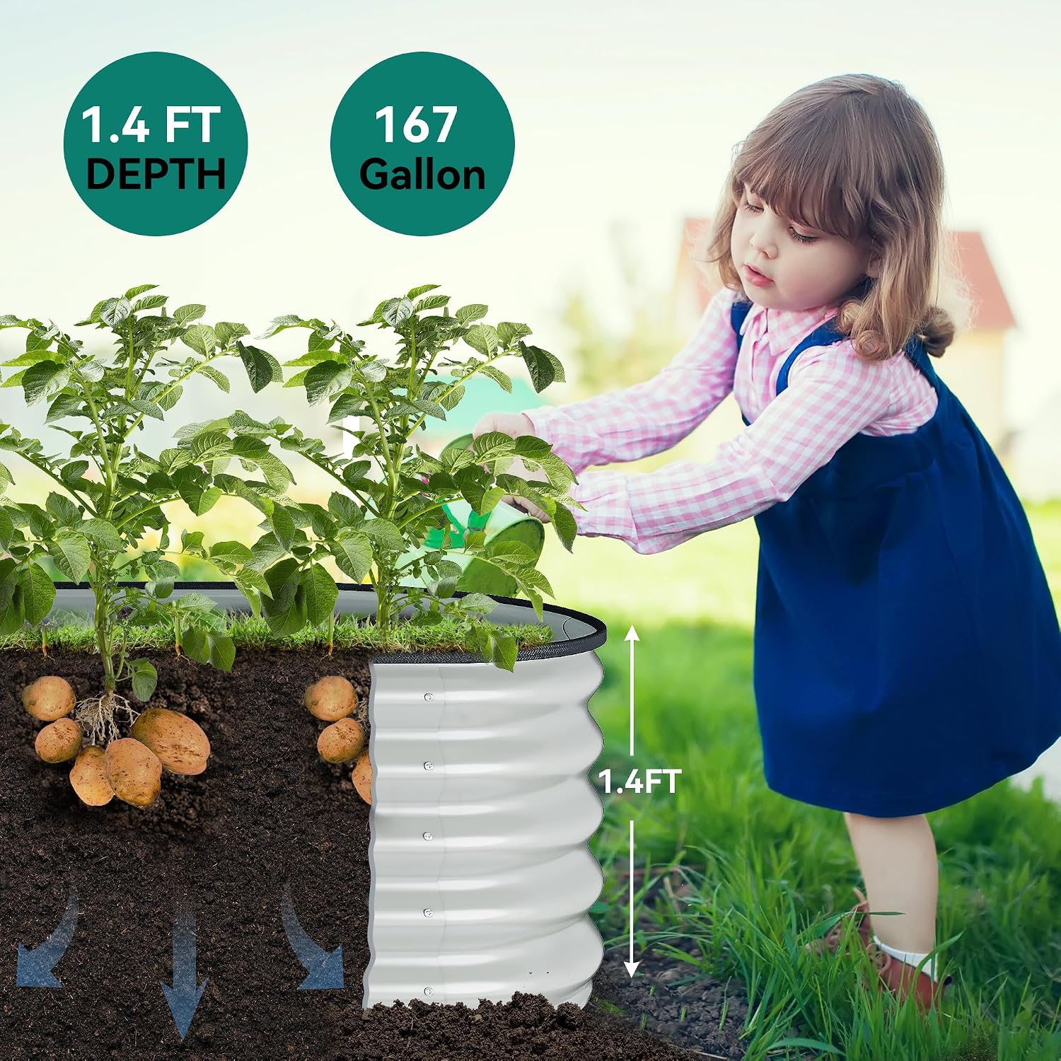 Detalle de YITAHOME Outdoor Hochbeet 240 x 61 x 43 cm