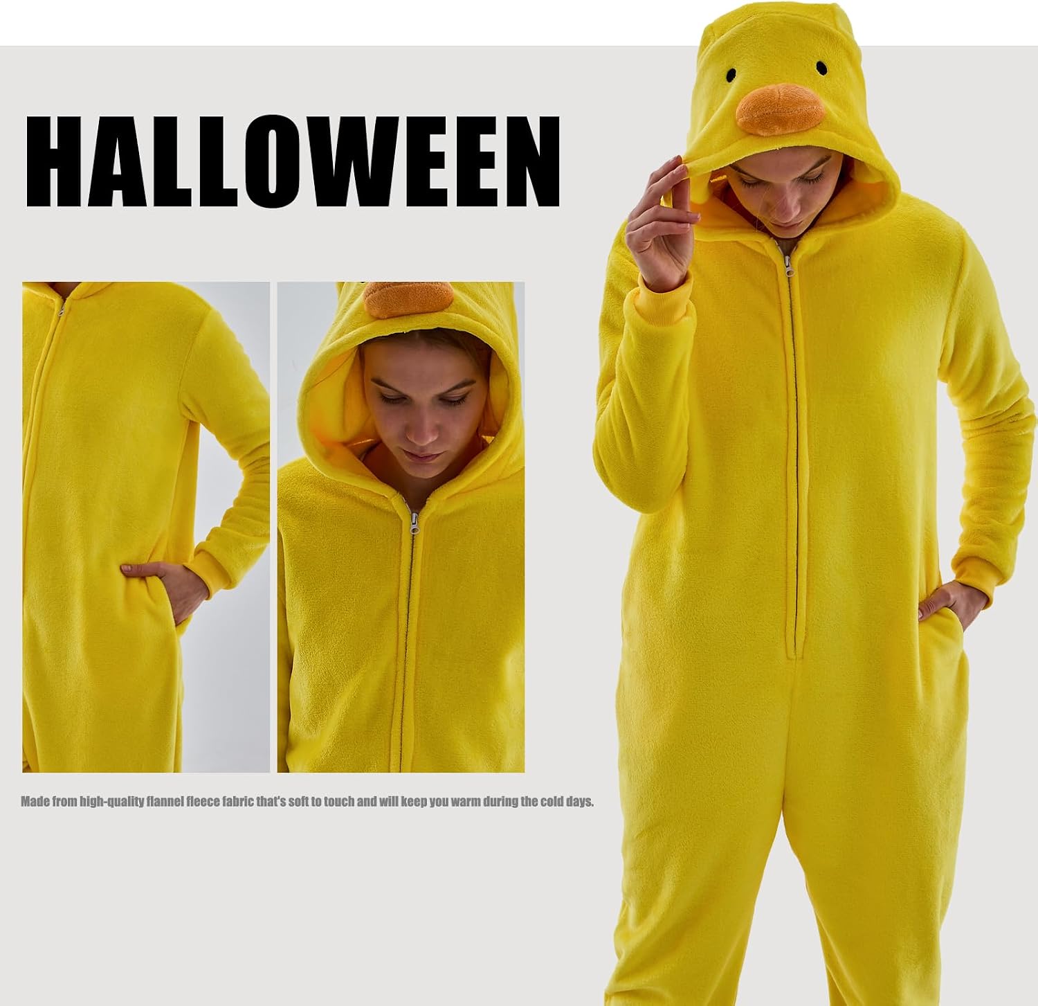 Detalle 2 de JUOLOET Unisex Animal Onesie Pajamas, Snug Fit with Hood and Side Pockets