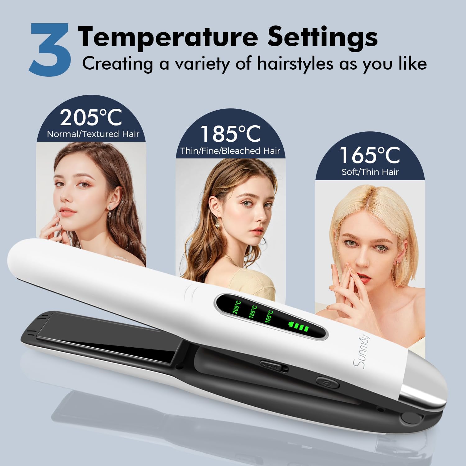 Thumbnail 6 de SUNMAY Cordless Hair Straightener (2-in-1) — Portable Mini Flat Iron for Travel