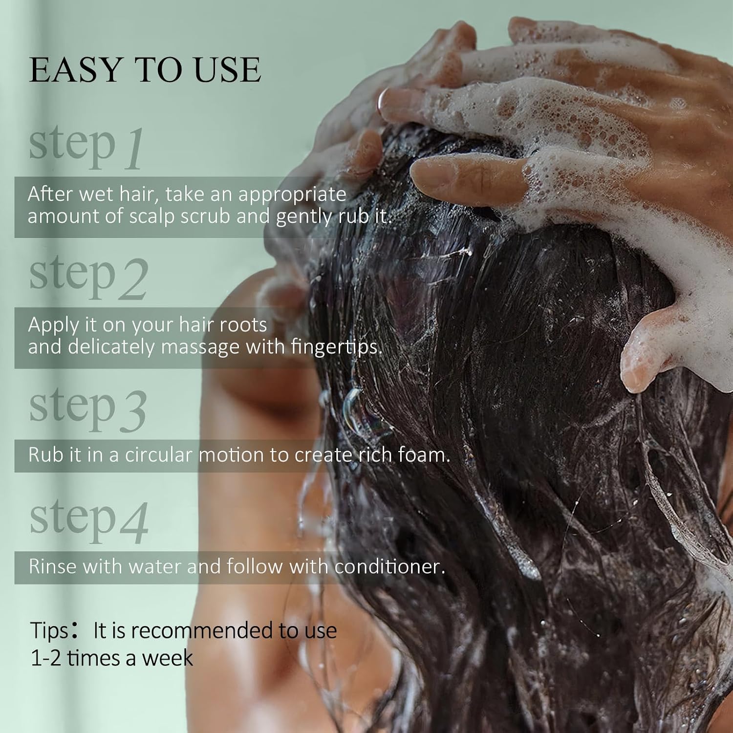 Detalle de VOERUY Scalp Scrub Rosemary Exfoliator 2-in-1 with Mint Oil, 10.6oz