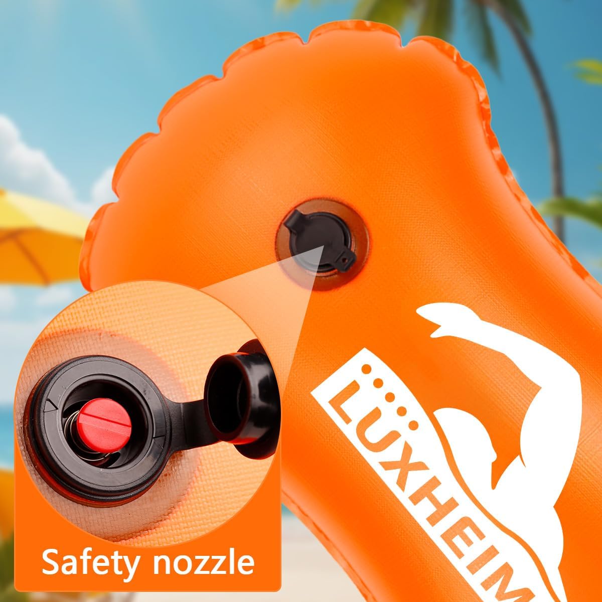 Thumbnail 2 de LUXHEIM 2er-Pack Schwimmboje Schleppschwimmer für Open Water – leuchtend, aufblasbar aus PVC