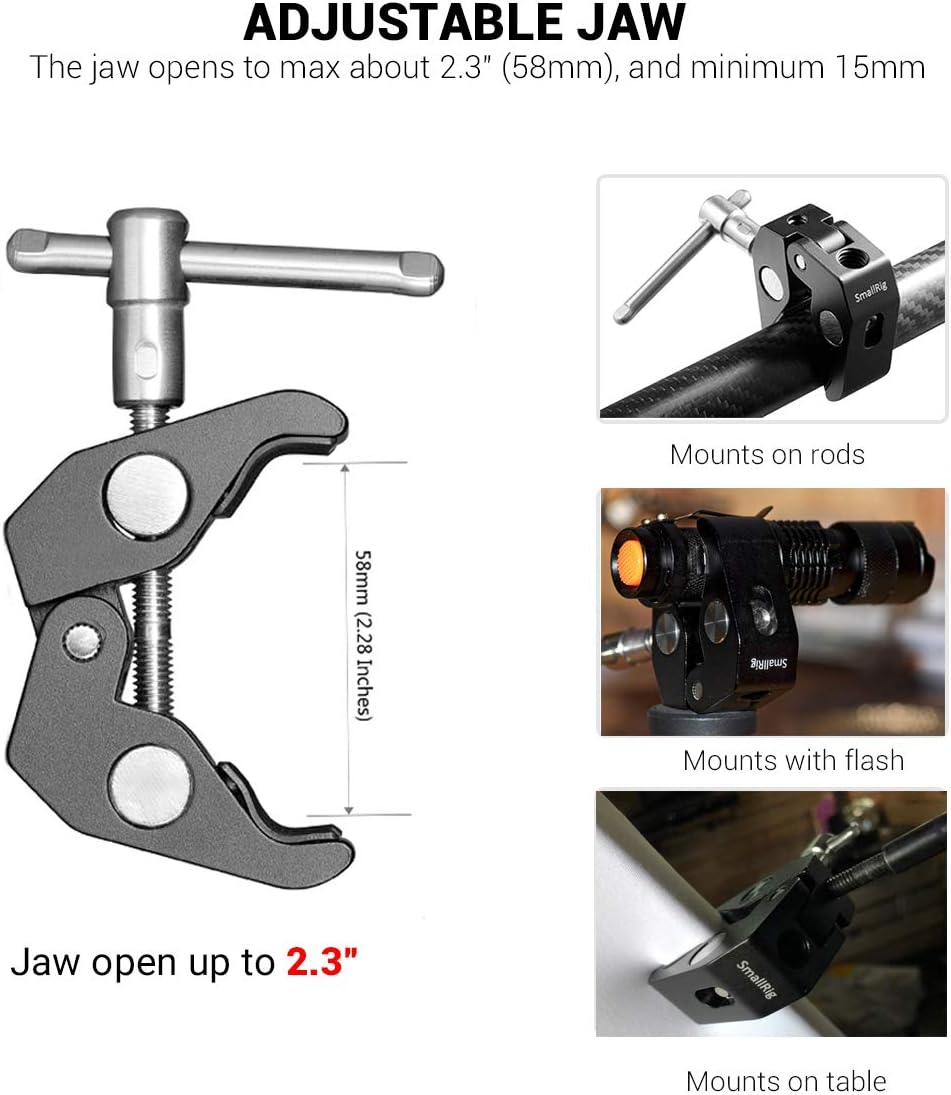 Detalle 2 de SMALLRIG 2730B braccio magico 5" per monitor e luce