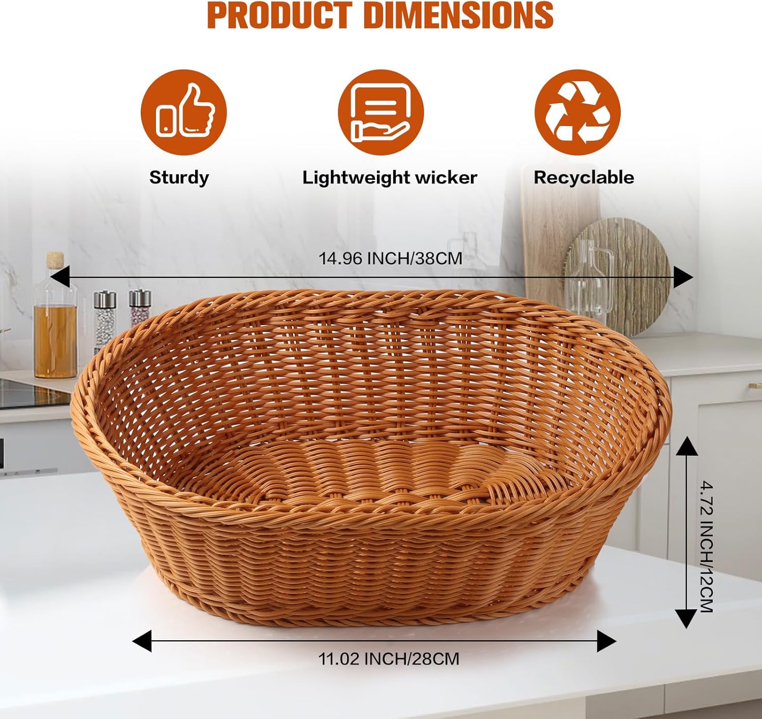 Thumbnail 2 de Boensi Gift Baskets Empty 38x28x12cm – Versatile Gift Wicker Basket