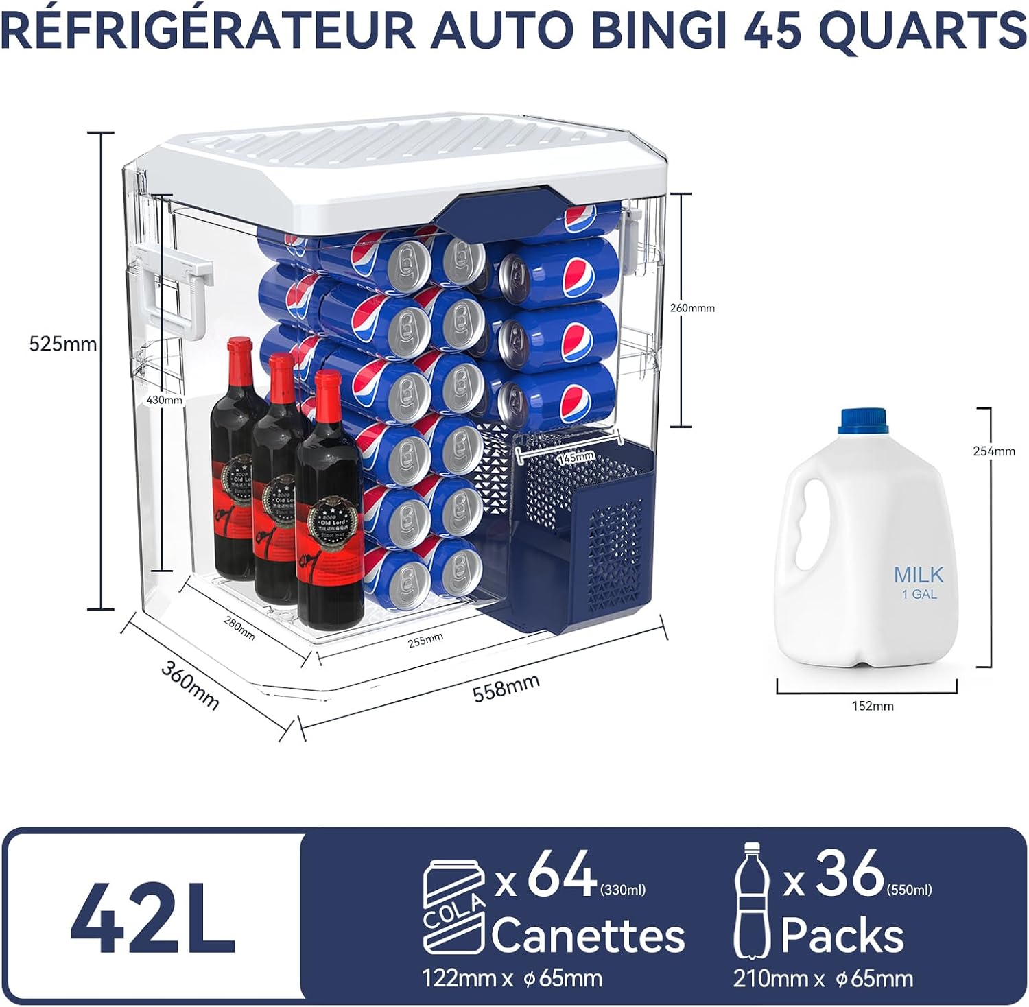 Detalle 2 de BINGI Frigorifero Portatile 42L con compressore