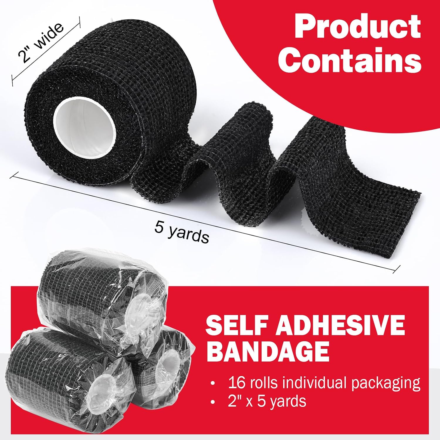 Detalle 2 de AZEN 16 Pack Self Adhesive Bandage Wrap 2