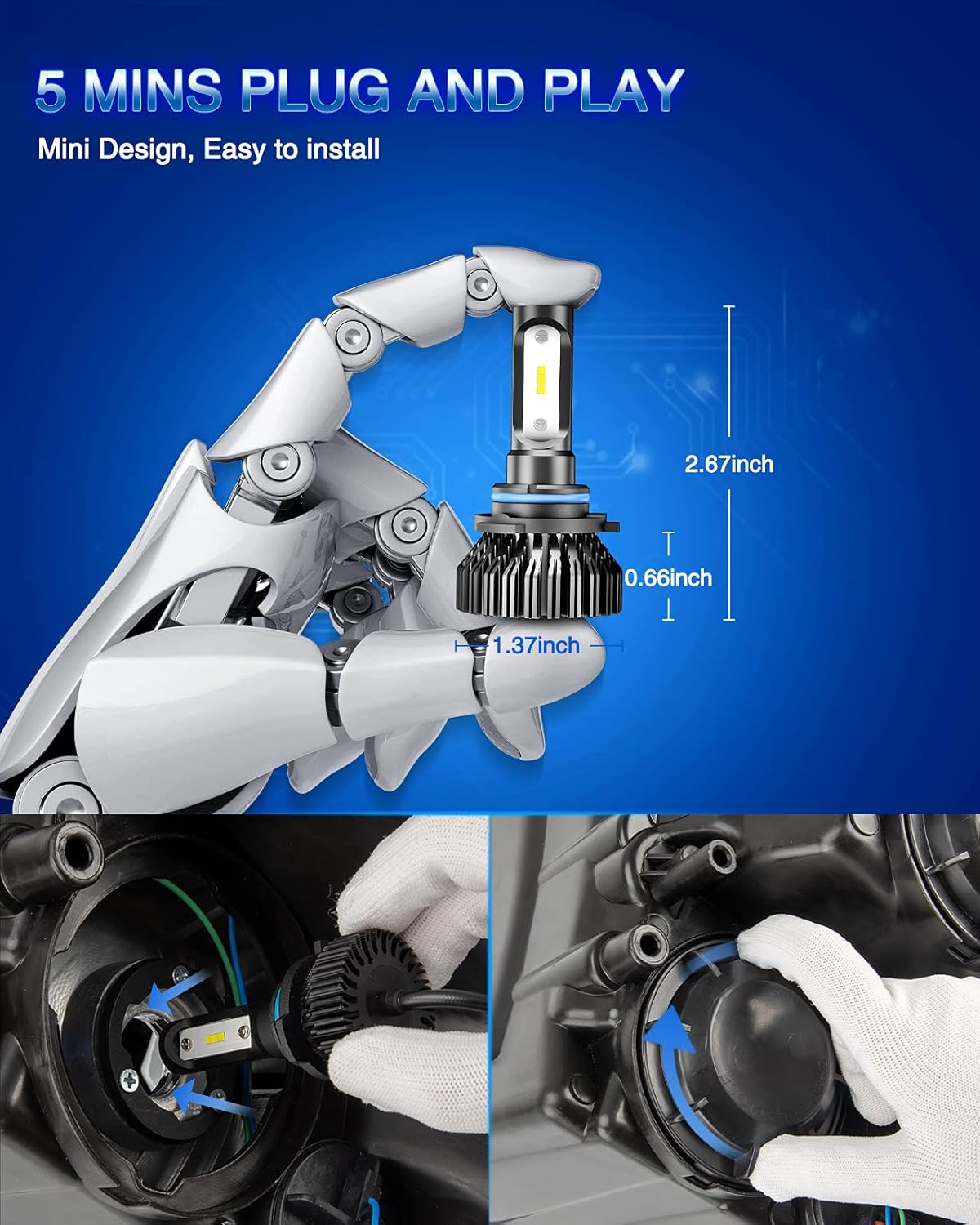 Thumbnail 4 de Marsauto 9005 8000LM 6000K LED Bulbs for Fog Lights