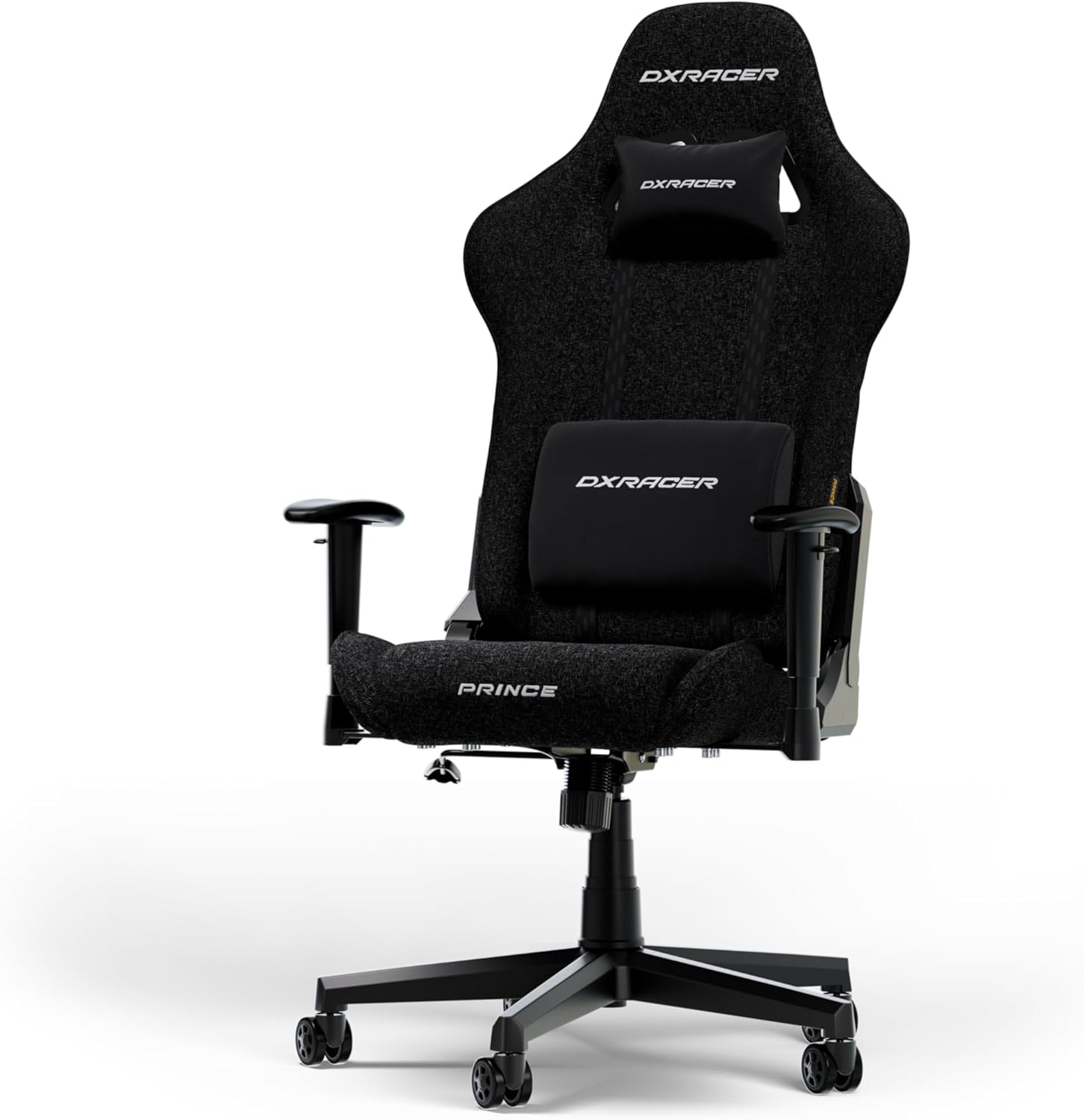 DXRacer Prince L Noir en tissu — chaise gaming et de bureau ergonomique