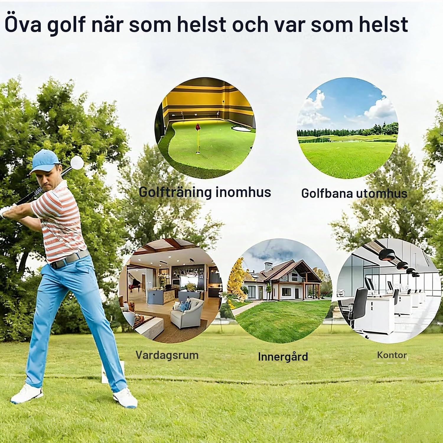 Thumbnail 6 de HX-pyahgtv teleskopisk golfsvingtränare för sving- och hållningsträning