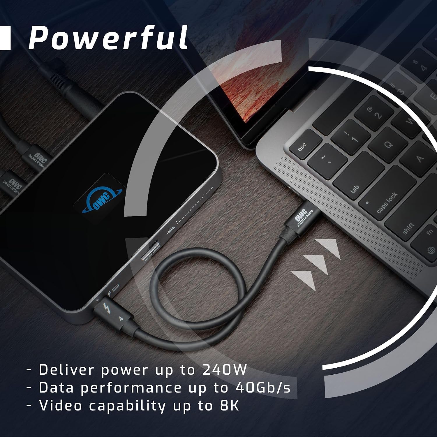Detalle de OWC Thunderbolt 4 cable 40Gbps, 0.7m
