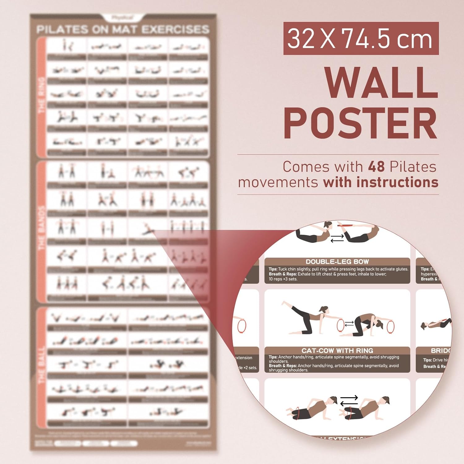Thumbnail 2 de PhysKcal Pilates Set mit Pilates-Ring (15 in/38 cm), Mini-Ball, 5 Widerstandsbändern & Übungsanleitung
