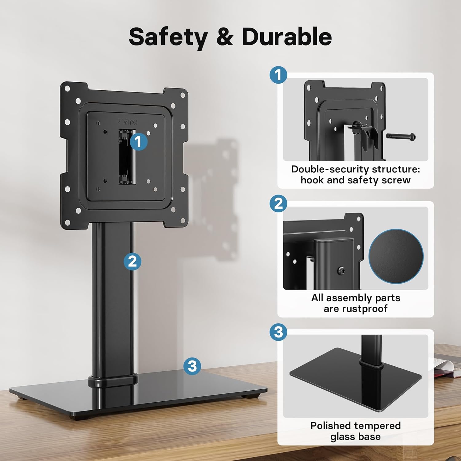 Detalle 2 de BONTEC Universal Swivel TV Stand 17–43in