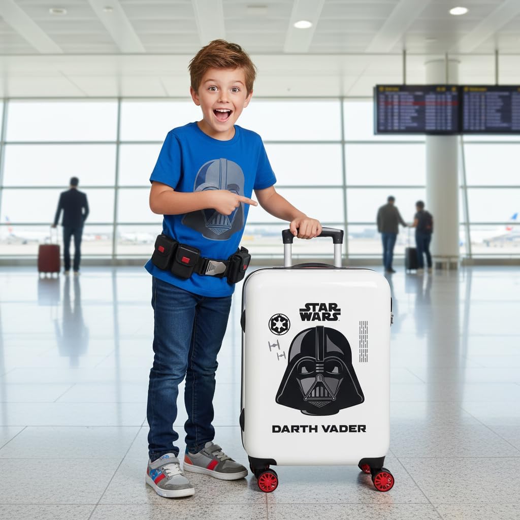 Detalle 2 de Star Wars Darth Vader Valigia da cabina bianca 38 x 55 x 20 cm – ABS rigida, chiusura a combinazione, 34 L