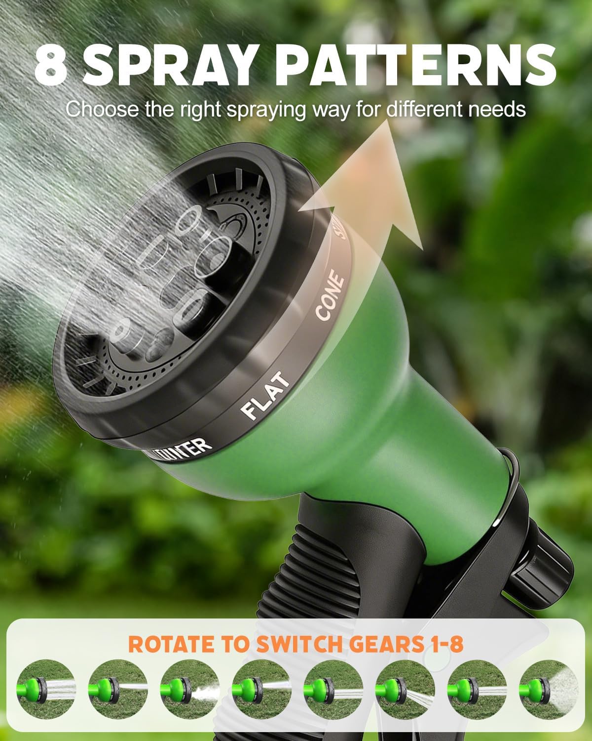 Thumbnail 1 de 30M Expandable Water Hose 100FT: Lightweight, Flexible Garden Hose with 8 Spray Functions