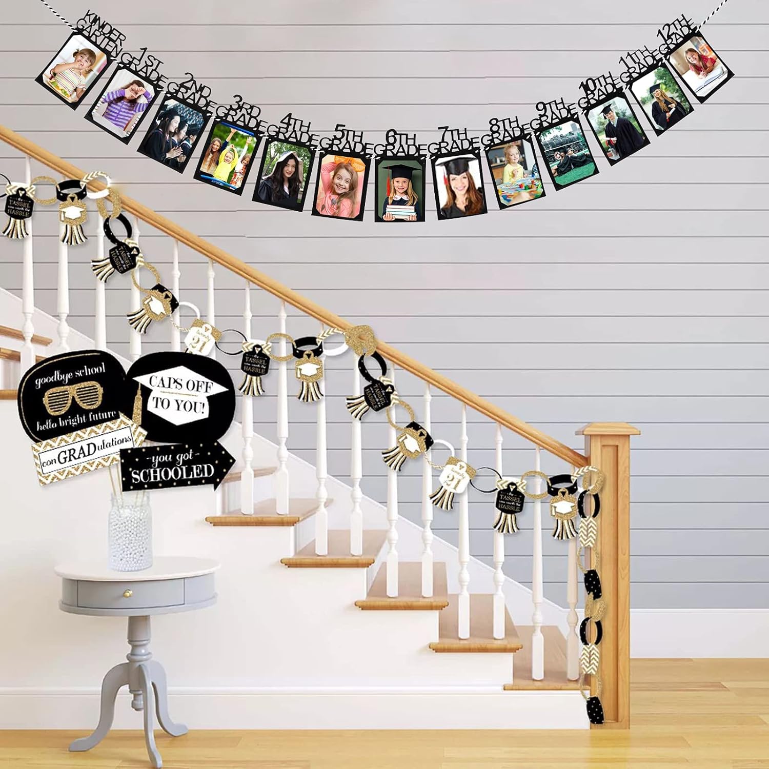 Thumbnail 3 de ButyHome Graduation Photo Banner (Kindergarten to 12th Grade) Party Decoration Kit