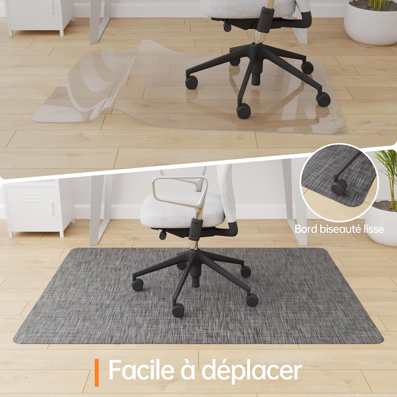 Detalle de HOMEK Tapis chaise de bureau 115x150 cm