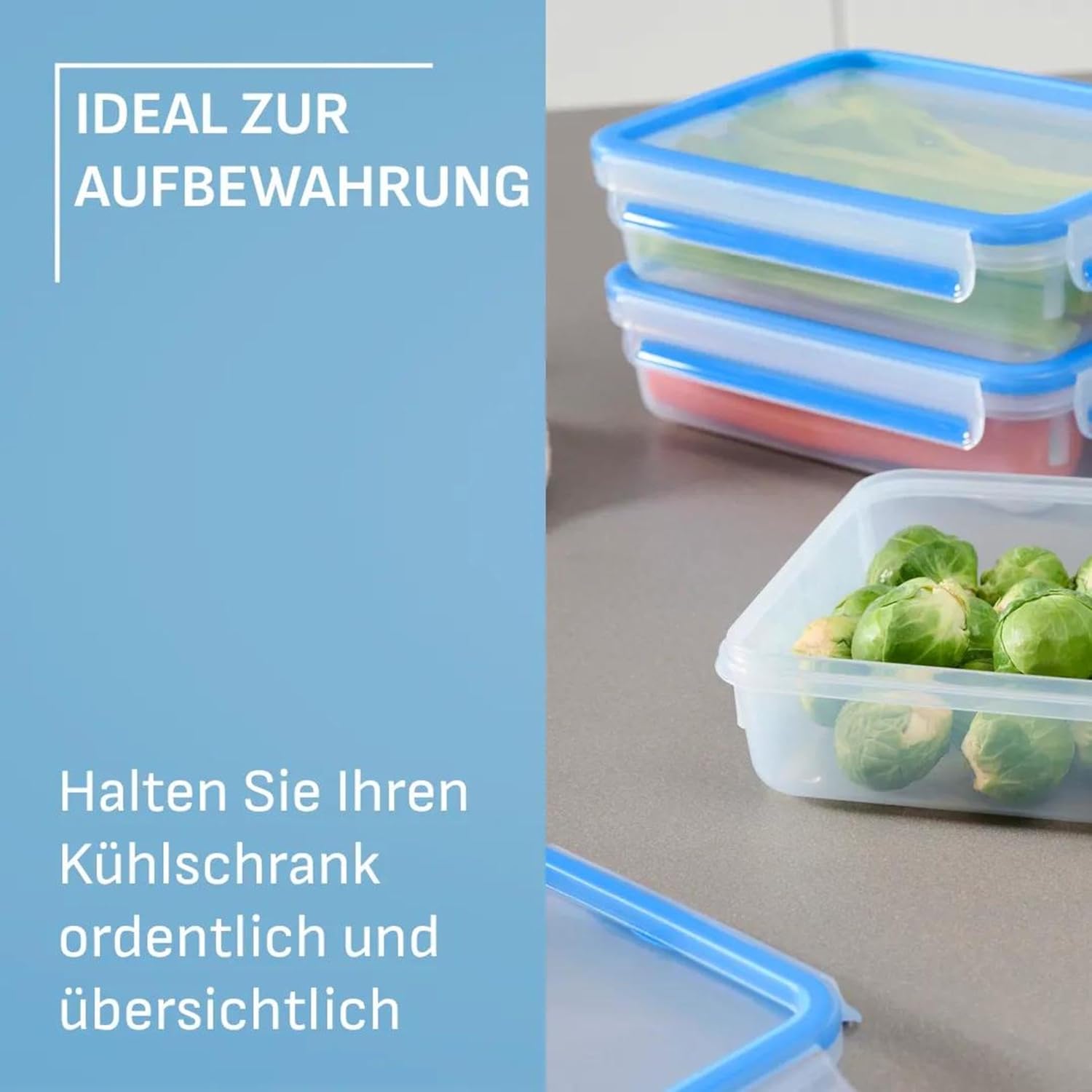 Detalle de EMSA Clip & Close Frischhaltedosen-Set 3 x 1,2 L