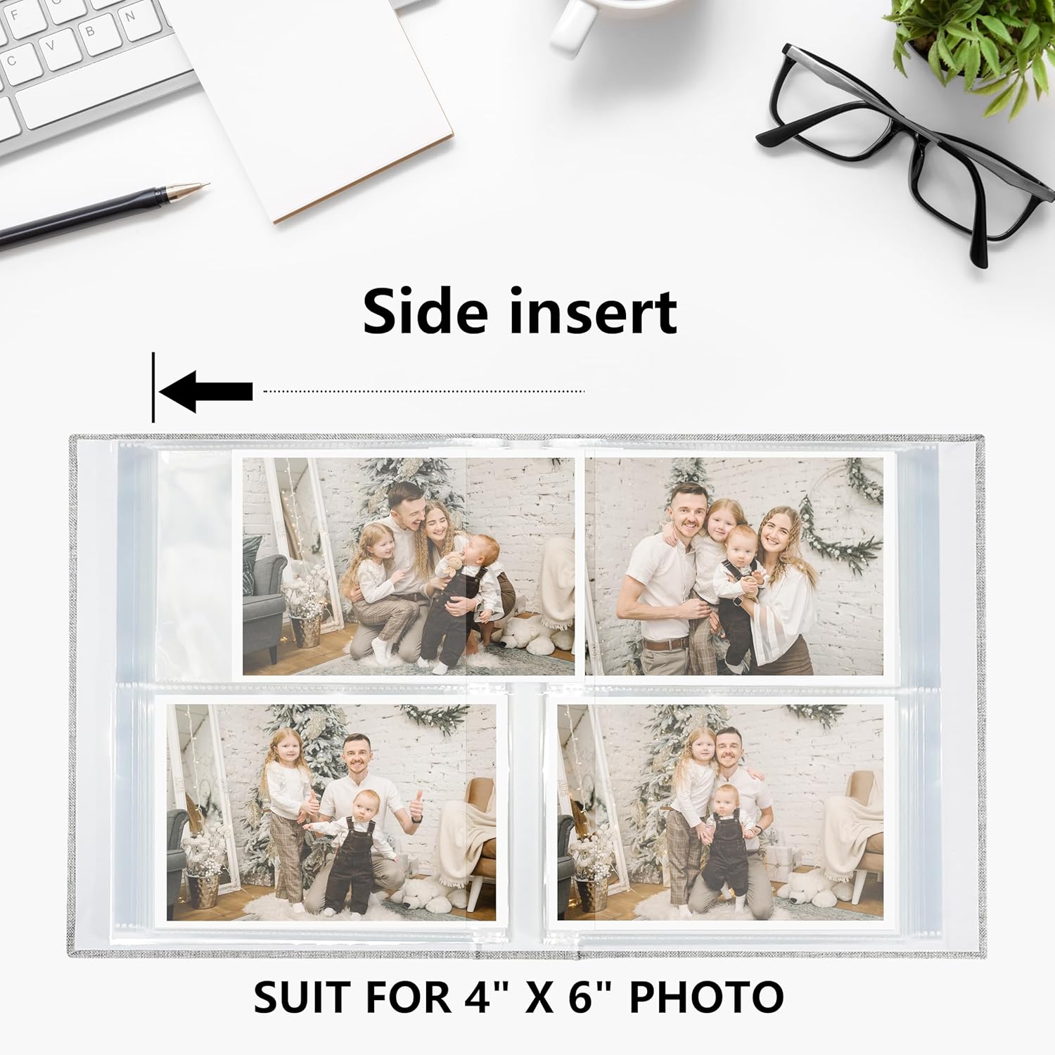 Thumbnail 4 de Vienrose Piccole Album Foto 10x15 cm (con 2 confezioni, copertina in lino) con 100 tasche: raccogli 200 foto ciascuno