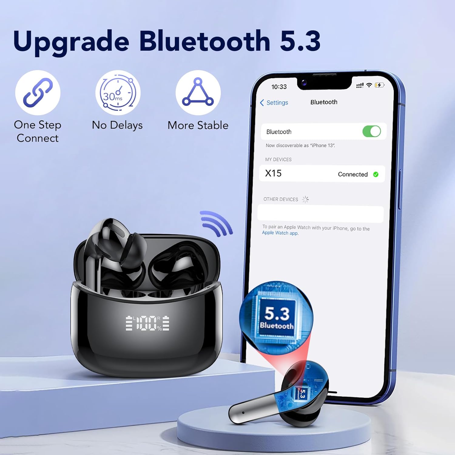 Thumbnail 5 de Tiksounds Wireless Earbuds with LED Power Display