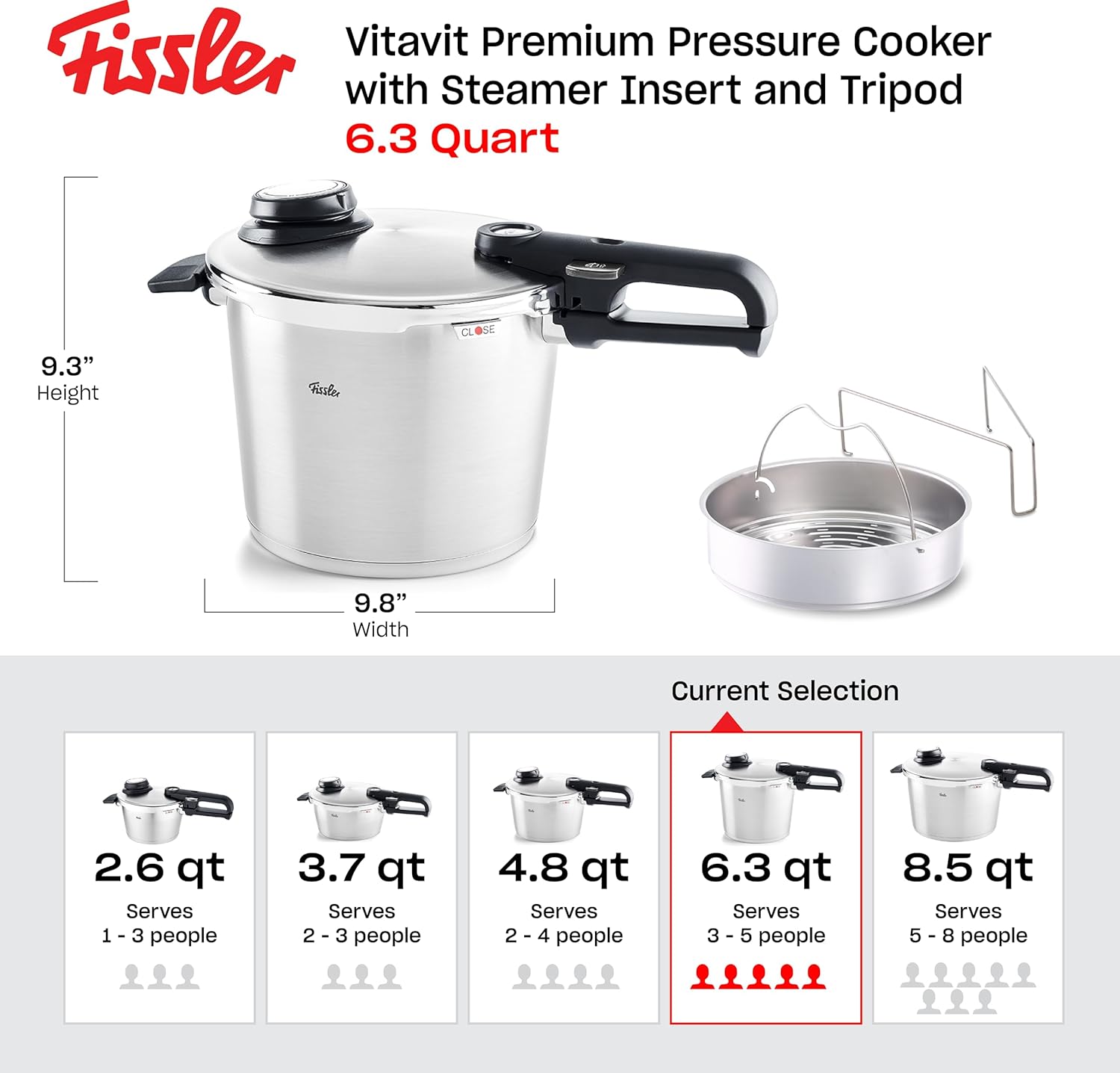 Thumbnail 1 de Fissler Vitavit Premium Schnellkochtopf (6 L, Ø 22 cm) aus Edelstahl – Made in Germany