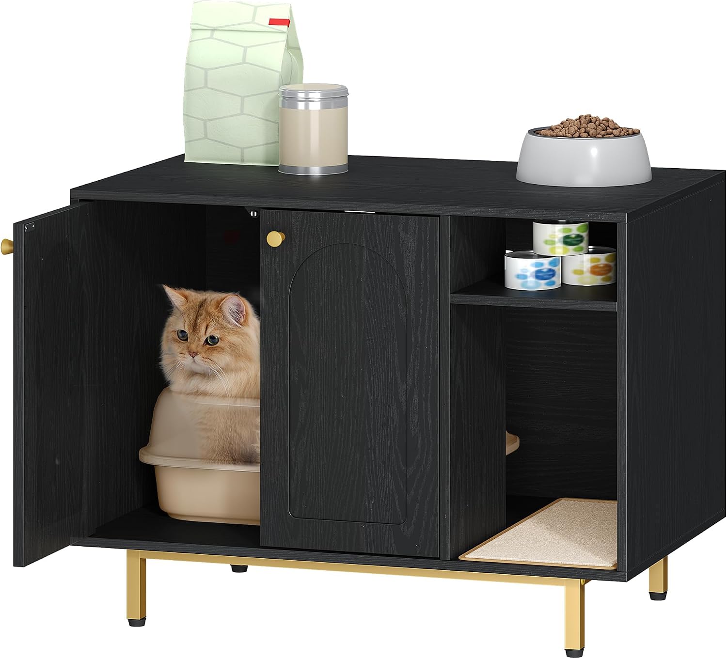 Detalle de Hzuaneri Katzenschrank CB01504G – Katzentoilette, Katzenschrank und Katzenhaus, 80 x 50 x 61 cm